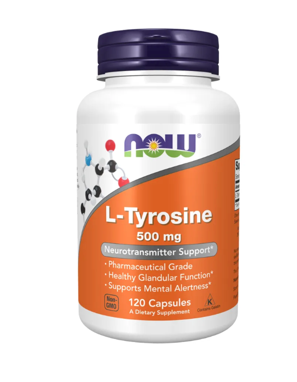 L-Tyrosine 500 mg 120 Caps - Now Foods