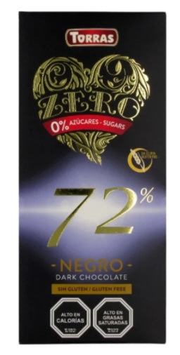 Chocolate Zero 72% (S.azúcar/GF) 100g