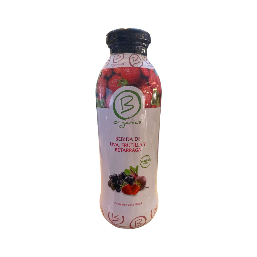 Bebida Uva, Frutilla y Betarraga 400ml Borganics