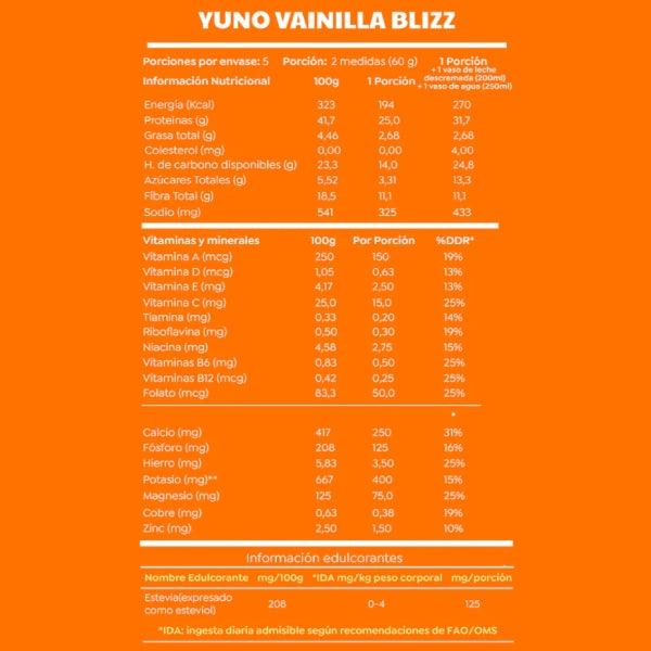 Yuno Morning Shake Vainilla Cascara Foods 900g