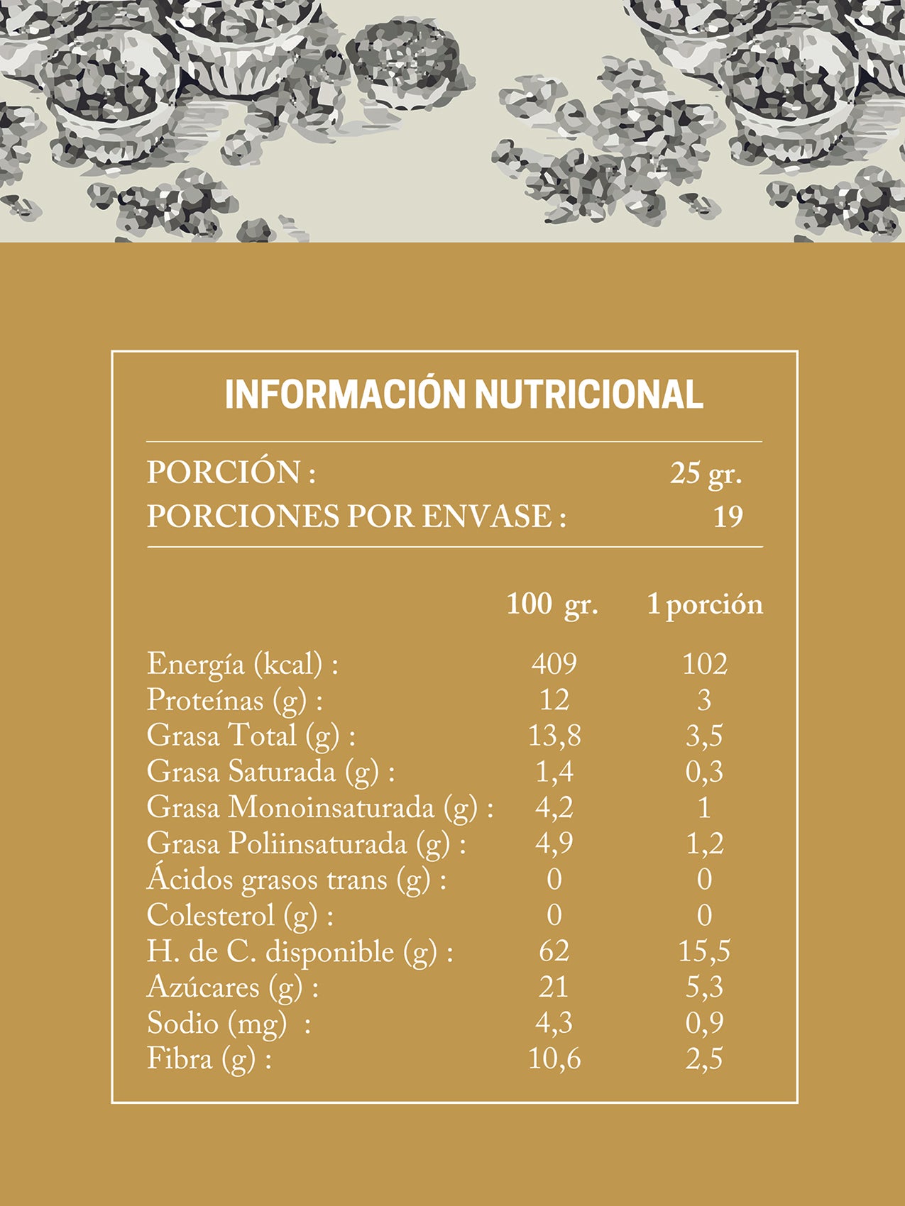 Da Oro - Granola (sin gluten) Detox Piña 475g