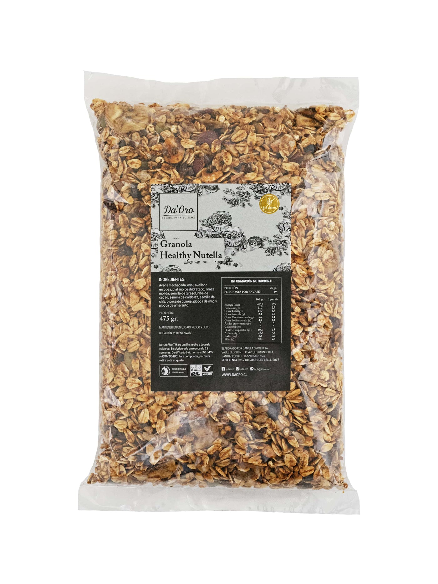 Recarga granola healthy nutella 475g