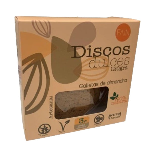 Fain - Discos Dulces Keto De Almendra (sin Gluten, Vegano) 20g