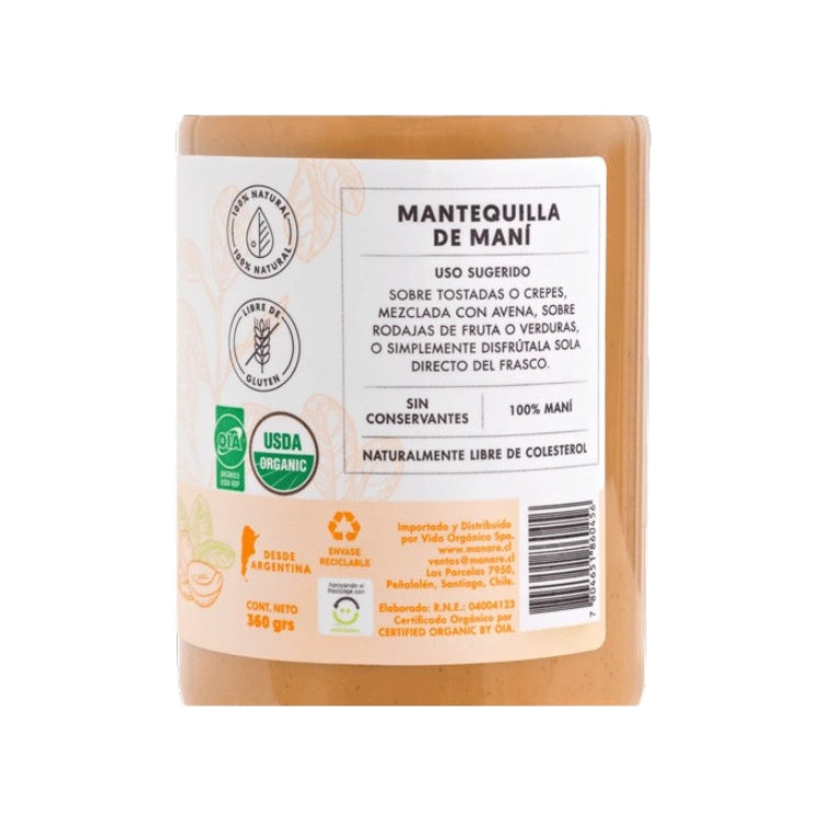 Mantequilla de maní Org. 360g