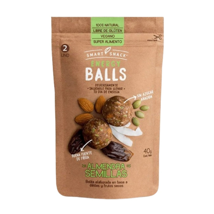 Smart Snack - Energy balls Almendra Semillas (vegano, sin gluten) 40gr