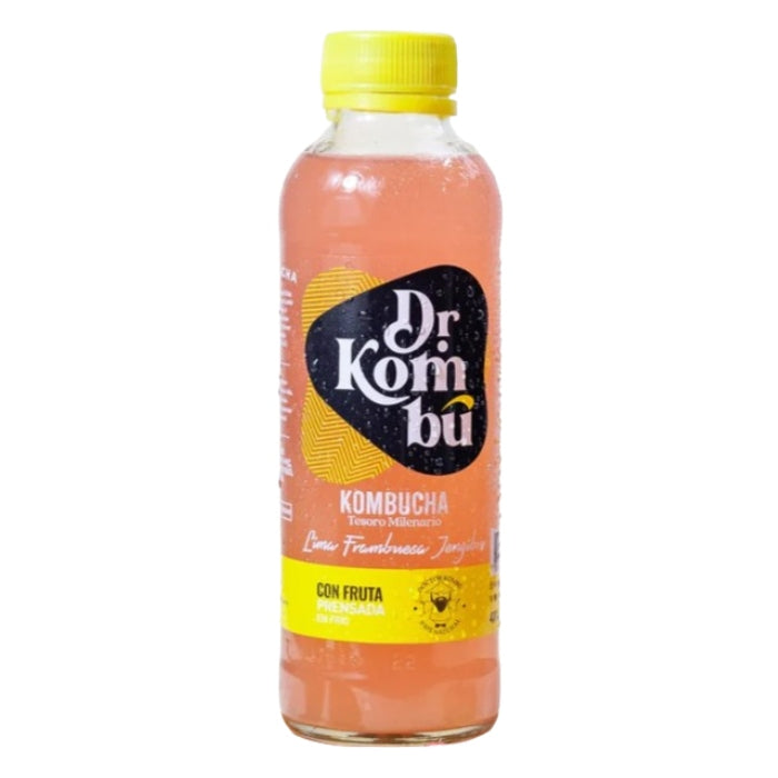 Dr. Kombu - Kombucha Lima Frambuesa Jengibre 475cc (vegano, sin gluten)