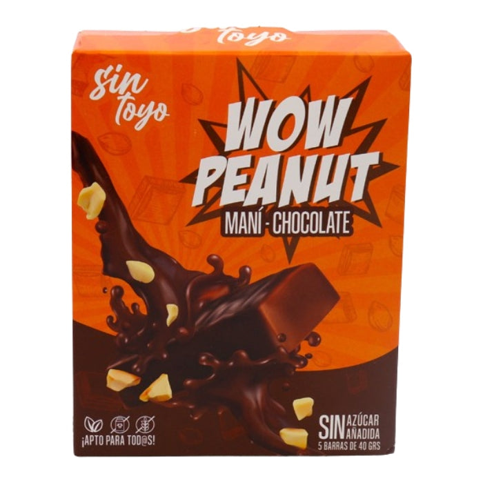 Sin Toyo - Barra proteína Wow Peanut caja 5 un. (vegana) 200 gr