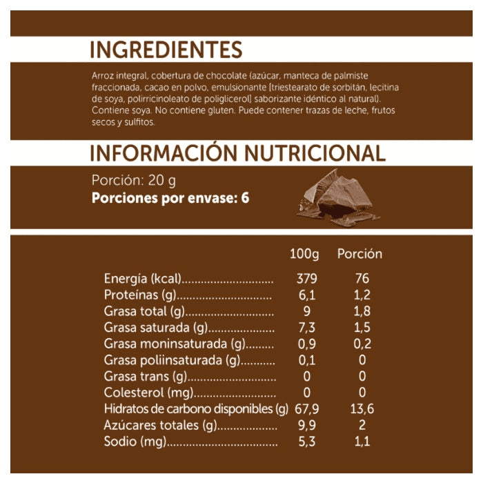 Mizos - Galletas de arroz chocolate (sin gluten) 120g