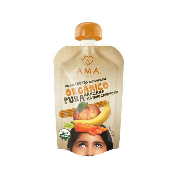 AMA · Puré Manzana Plátano Zanahoria orgánico