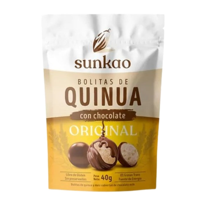 Sunkao - Bolitas de Quinoa con chocolate de leche (sin gluten) 40g