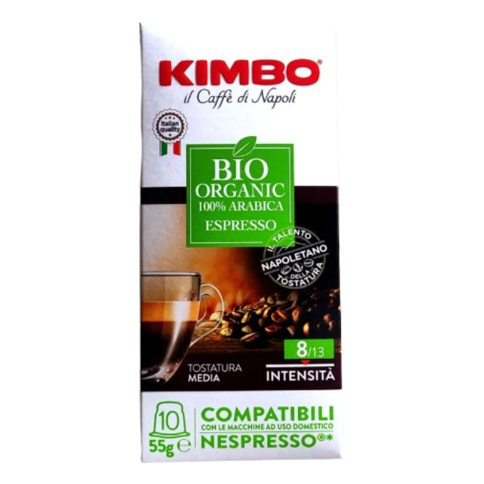 Kimbo - Capsulas de Cafe Bio Orgánico 100% arábico 10 caps - Nespresso compatible