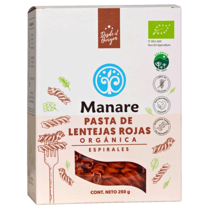 Manare · Espirales de Lentejas Rojas 250g