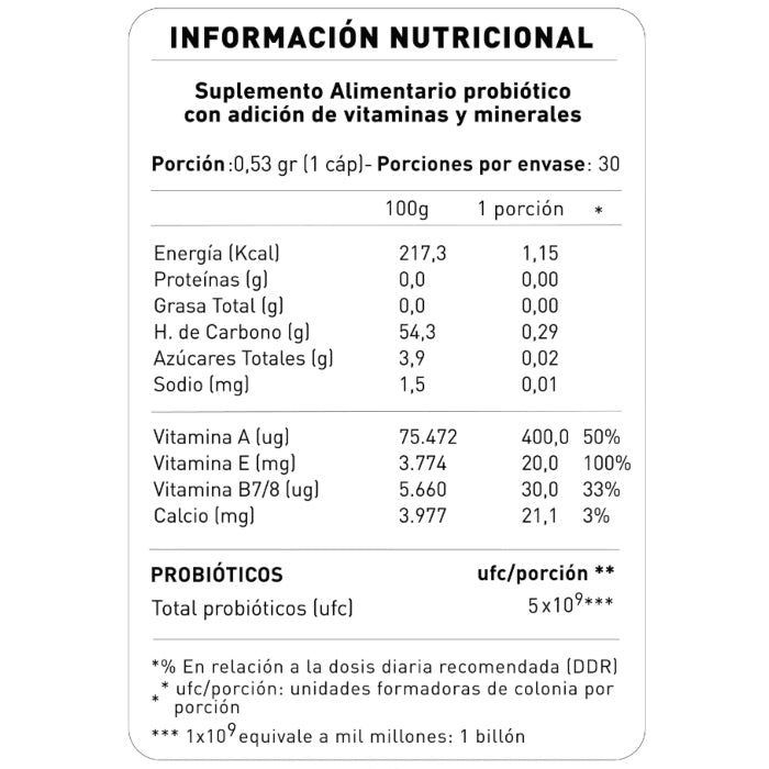 Nup! · Probiotico Nup BEAUTY con Vitaminas y Minerales - 30 caps
