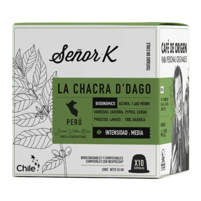 Señor K - Cápsulas para Nespresso | Chacra D Dago (orgánico, biodegradable)