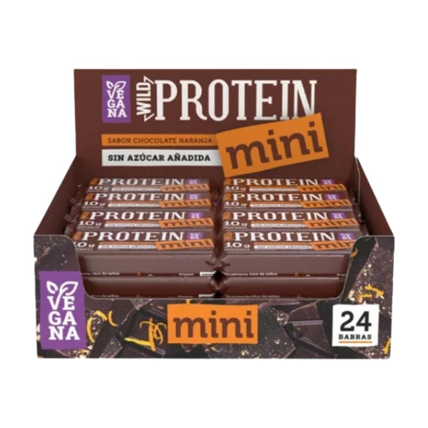 Wild Protein Mini Vegana Chocolate Naranja 24 unidades