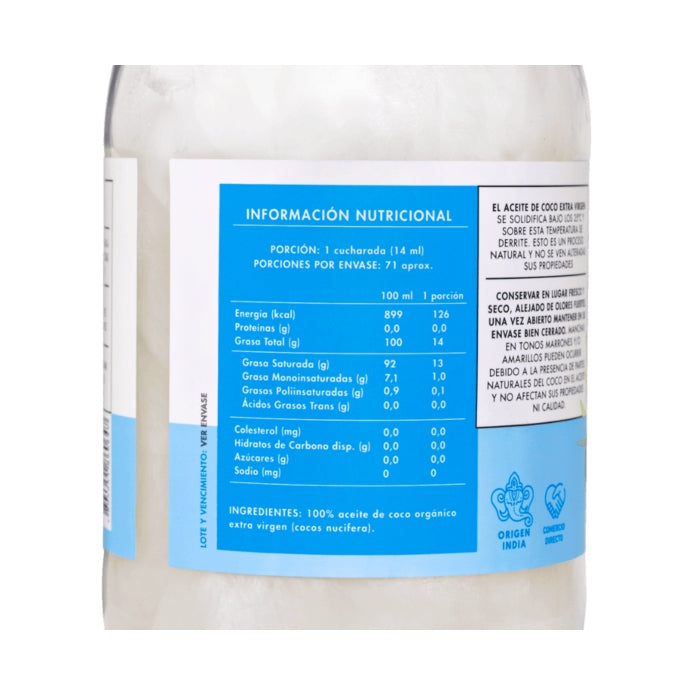 Aceite De Coco Orgánico 1L