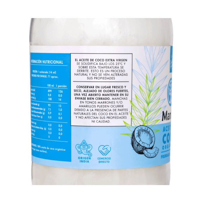 Aceite De Coco Orgánico 1L