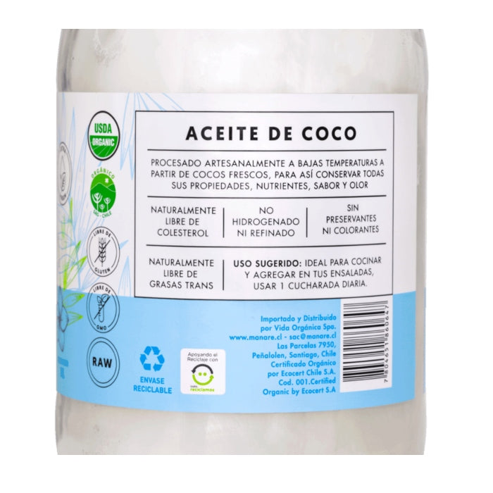 Aceite De Coco Orgánico 1L