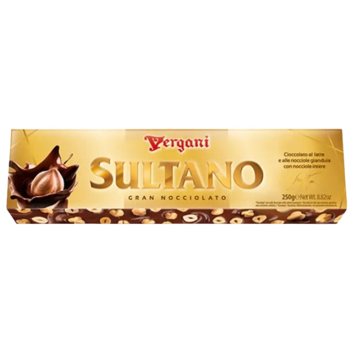 Vergani · Gran Nocciolato Sultano 250 gr - chocolate con avellanas Italiano