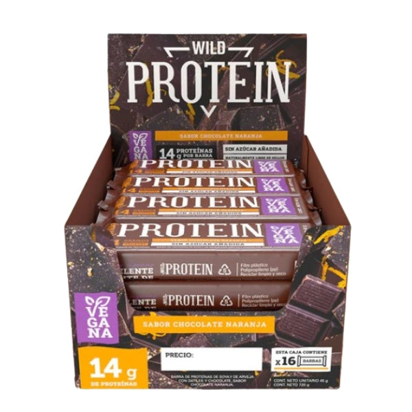 Wild Protein Chocolate Naranja (vegana) CAJA 16 Unid