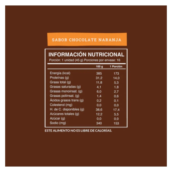 Barras de proteína Chocolate Naranja (V) caja 16 Unids.