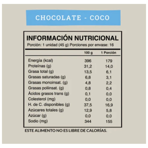 Wild Protein - Barra proteína chocolate coco (vegana, sin azúcar añadida) 16 unid.