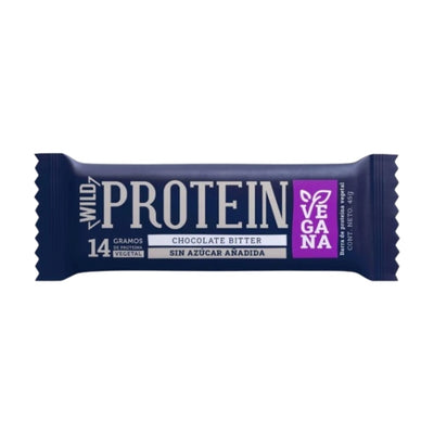 Wild Protein - Barra proteína chocolate bitter (vegana, sin azúcar añadida) 16 unid.