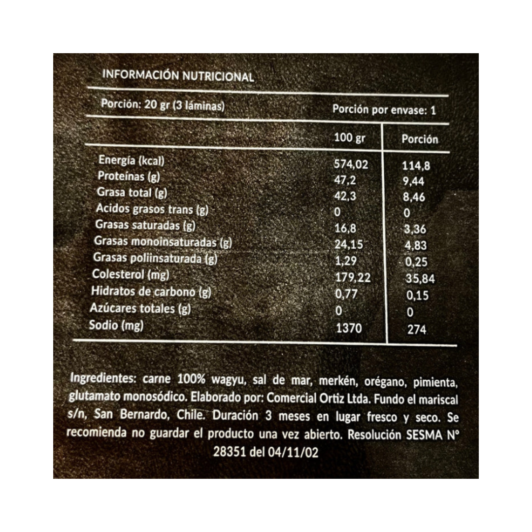 Charqui americano de Wagyu 20g