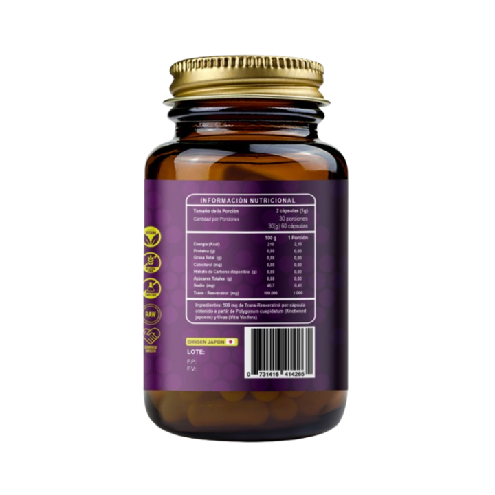 Trans-resveratrol 60 Cápsulas Ri&co
