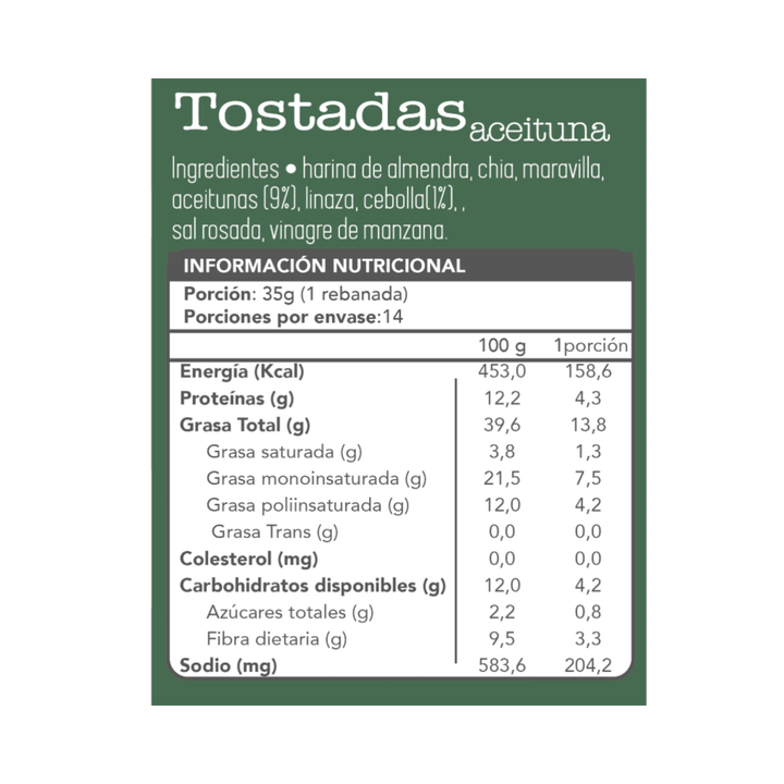 Tostadas Aceituna Cebolla Keto 140g