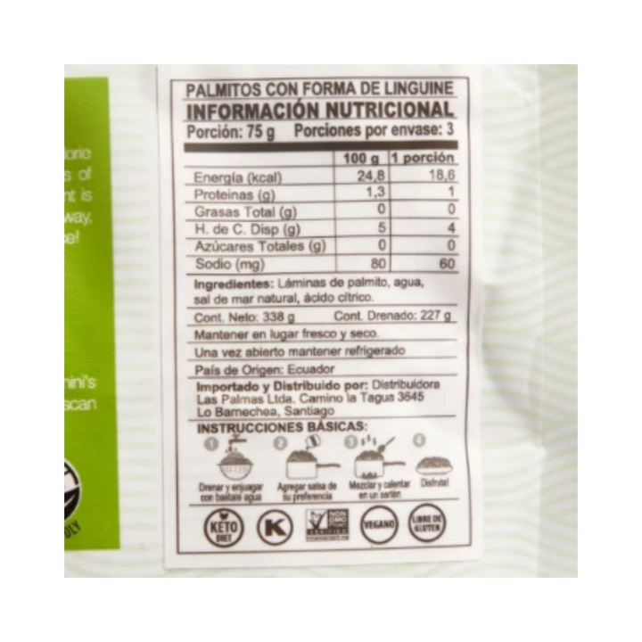 Linguini de Palmito Palmini 338g