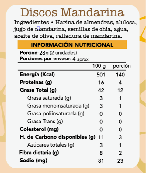 Discos Mandarina De Almendra Keto 20g