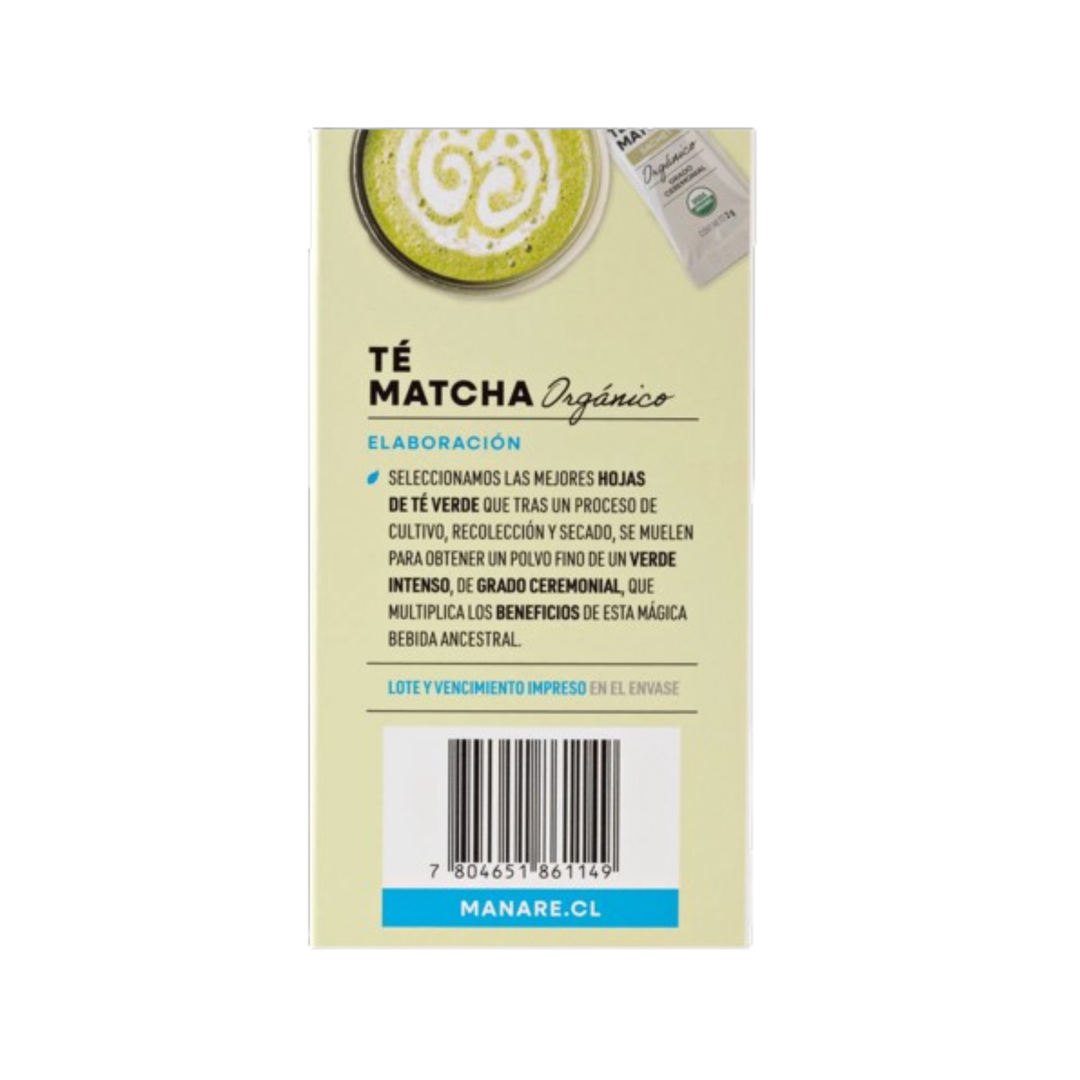 Té Matcha En Sachet Manare - Sabor Matcha 20u