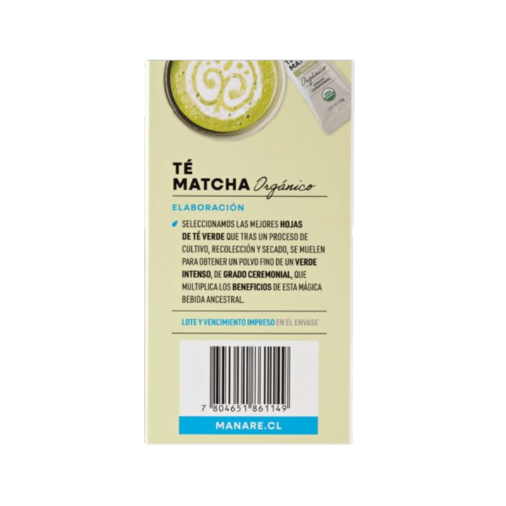 Té Matcha En Sachet Manare - Sabor Matcha 20u