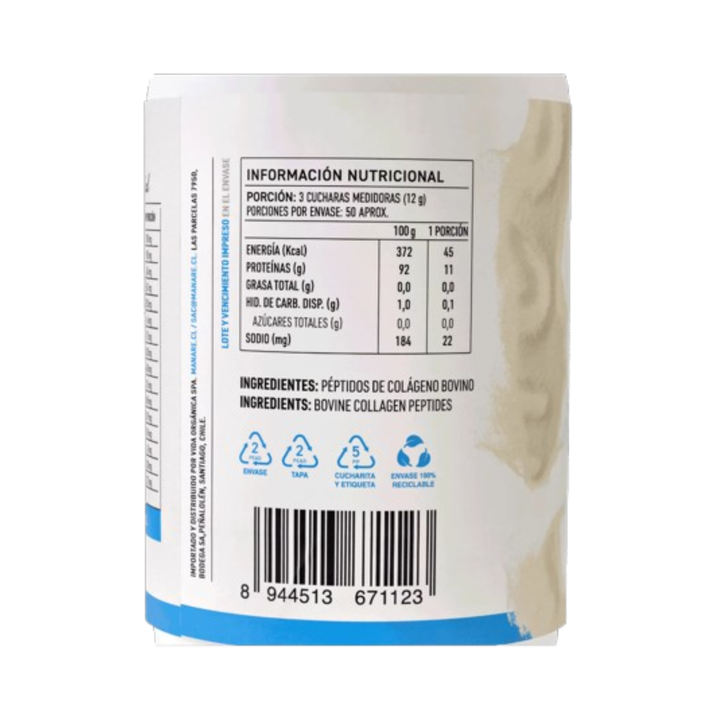 Péptidos De Colágeno Hidrolizado 600g Manare