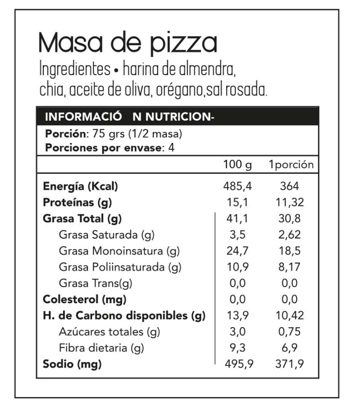 Pizza Keto dos discos 300g