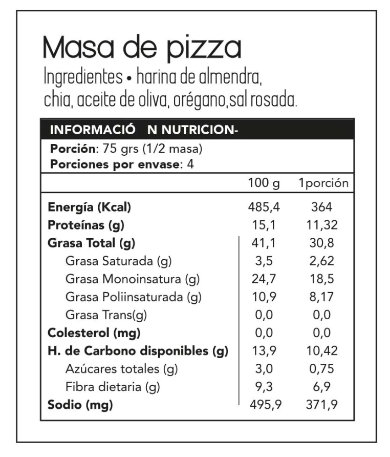 Pizza KETO dos discos (sin gluten, vagano) 300g