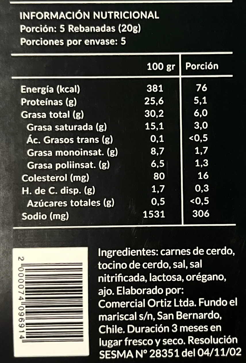 Salame ahumado 100g