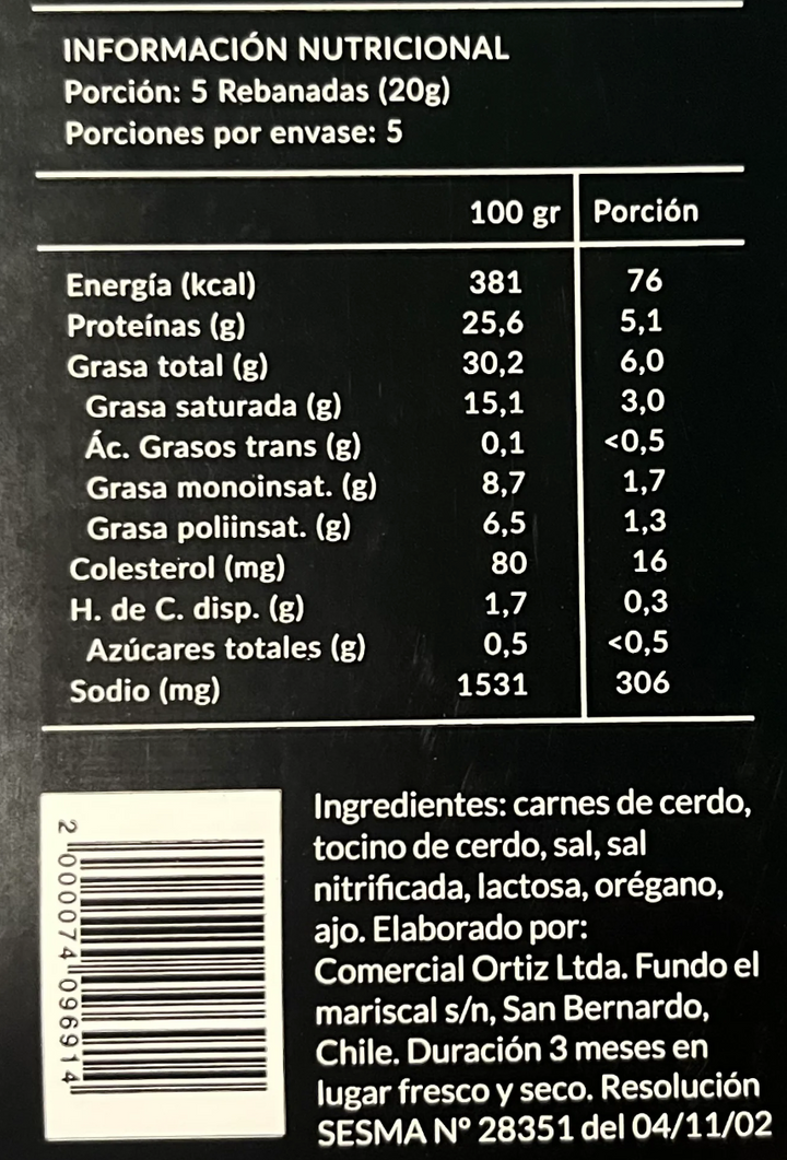 Salame ahumado 100g