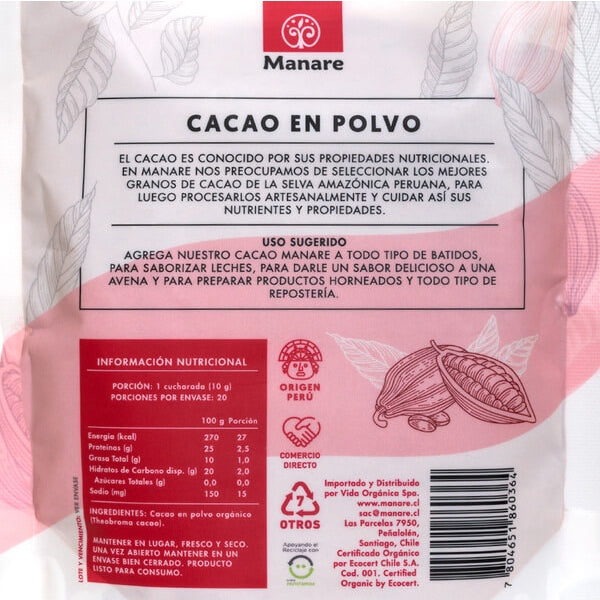 Cacao en Polvo Orgánico 200g