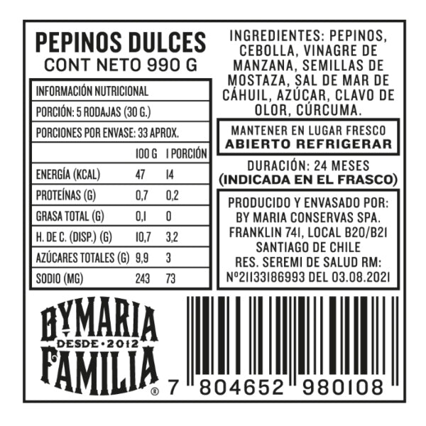 Pepinos Dulces 990g