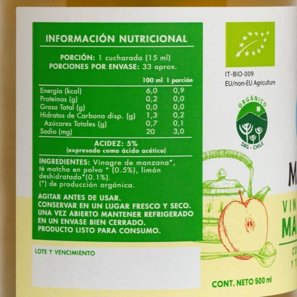 Vinagre Matcha Y Limón Orgánico 500ml