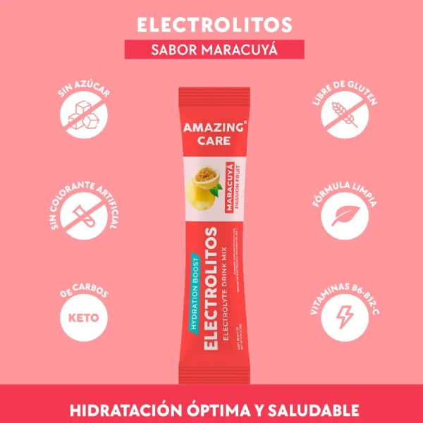 Electrolitos en Polvo Sabor Maracuyá 12x Stickpacks