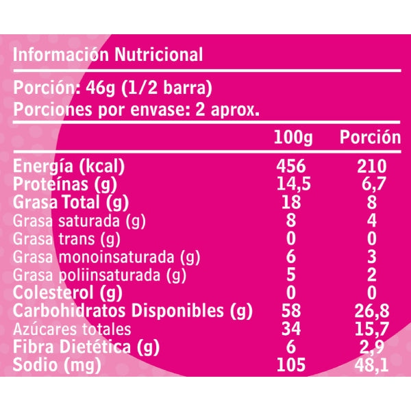 Barra energética chocolate blanco 91g