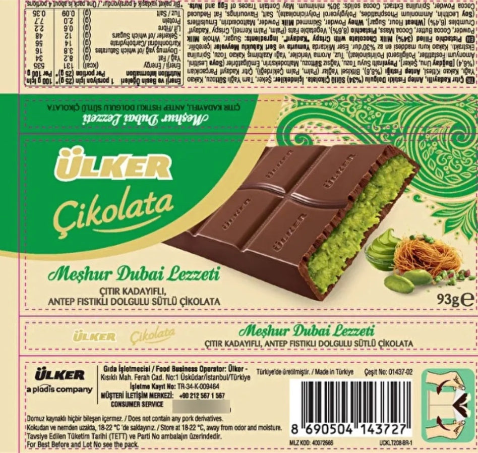 Chocolate de Dubai 93g