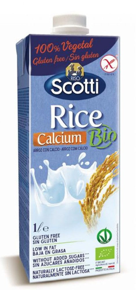 Scotti - Alimento líquido de Arroz con calcio (sin azúcar, sin gluten, orgánico)
