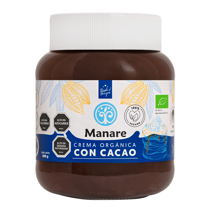 Manare · Crema vegana con cacao