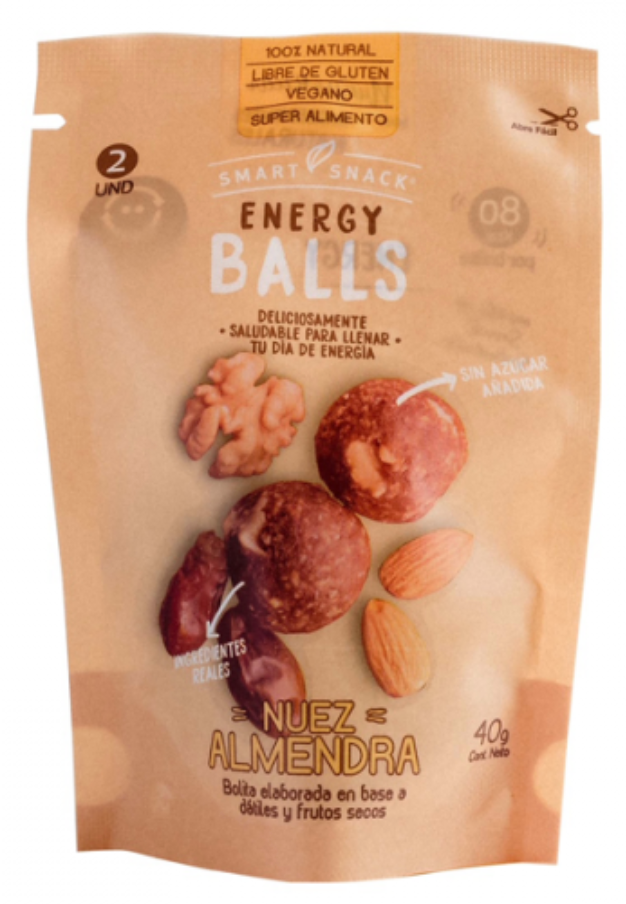 Smart Snack - Energy balls Nuez Almendras (vegano, sin gluten) 40gr