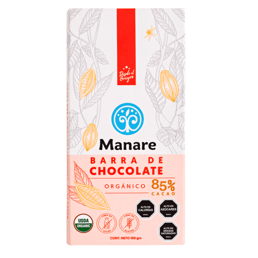 Manare · Barra de Chocolate Orgánico 85% Cacao