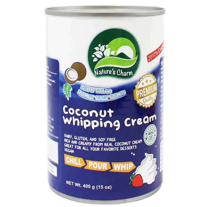 Nature's Charm - Whipping cream (crema para batir de coco) sin gluten, vegana